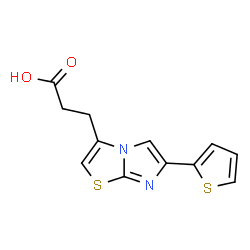 ChemSpider 2D Image | 3-[6-(2-Thienyl)imidazo[2,1-b][1,3]thiazol-3-yl]propanoic acid | C12H10N2O2S2