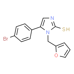 ChemSpider 2D Image | 5-(4-bromophenyl)-1-(2-furylmethyl)-1H-imidazole-2-thiol | C14H11BrN2OS