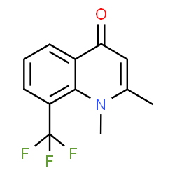 ChemSpider 2D Image | 1,2-Dimethyl-8-(trifluoromethyl)-4(1H)-quinolinone | C12H10F3NO