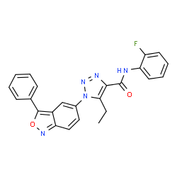 ChemSpider 2D Image | 5-Ethyl-N-(2-fluorophenyl)-1-(3-phenyl-2,1-benzoxazol-5-yl)-1H-1,2,3-triazole-4-carboxamide | C24H18FN5O2