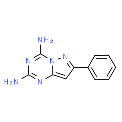 ChemSpider 2D Image | 7-Phenylpyrazolo[1,5-a][1,3,5]triazine-2,4-diamine | C11H10N6