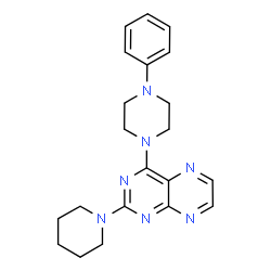 ChemSpider 2D Image | 4-(4-Phenyl-1-piperazinyl)-2-(1-piperidinyl)pteridine | C21H25N7