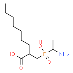 ChemSpider 2D Image | 2-{[(1-Aminoethyl)(hydroxy)phosphoryl]methyl}nonanoic acid | C12H26NO4P
