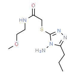 ChemSpider 2D Image | 2-[(4-Amino-5-propyl-4H-1,2,4-triazol-3-yl)sulfanyl]-N-(2-methoxyethyl)acetamide | C10H19N5O2S