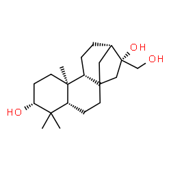 ChemSpider 2D Image | (3alpha,5beta,9beta,10alpha,16beta)-Kaurane-3,16,17-triol | C20H34O3