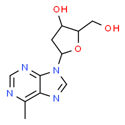 ChemSpider 2D Image | 9-(2-Deoxypentofuranosyl)-6-methyl-9H-purine | C11H14N4O3