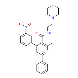 ChemSpider 2D Image | 2-Methyl-N-[2-(4-morpholinyl)ethyl]-4-(3-nitrophenyl)-6-phenylnicotinamide | C25H26N4O4