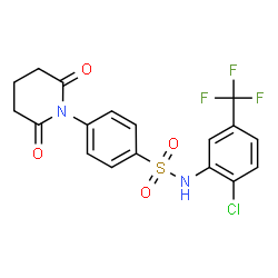 ChemSpider 2D Image | N-[2-Chloro-5-(trifluoromethyl)phenyl]-4-(2,6-dioxo-1-piperidinyl)benzenesulfonamide | C18H14ClF3N2O4S