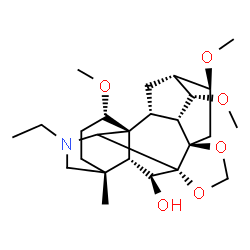 ChemSpider 2D Image | (1S,2R,3R,4S,5R,6S,8R,12S,16R,19S,20R,21S)-14-Ethyl-4,6,19-trimethoxy-16-methyl-9,11-dioxa-14-azaheptacyclo[10.7.2.1~2,5~.0~1,13~.0~3,8~.0~8,12~.0~16,20~]docosan-21-ol | C25H39NO6