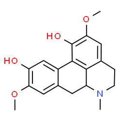ChemSpider 2D Image | 2,9-Dimethoxy-6-methyl-5,6,6a,7-tetrahydro-4H-dibenzo[de,g]quinoline-1,10-diol | C19H21NO4