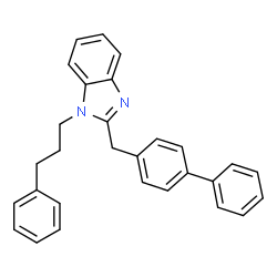 ChemSpider 2D Image | 2-(4-Biphenylylmethyl)-1-(3-phenylpropyl)-1H-benzimidazole | C29H26N2