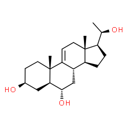 ChemSpider 2D Image | (3beta,5alpha,6alpha,20R)-Pregn-9(11)-ene-3,6,20-triol | C21H34O3