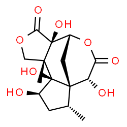 ChemSpider 2D Image | (1S,2R,4R,5R,6S,10R,11R,14R)-4,5,10,14-Tetrahydroxy-2,6-dimethyl-8,12-dioxatetracyclo[9.3.1.0~1,5~.0~6,10~]pentadecane-9,13-dione | C15H20O8