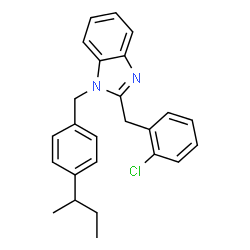 ChemSpider 2D Image | 1-(4-sec-Butylbenzyl)-2-(2-chlorobenzyl)-1H-benzimidazole | C25H25ClN2