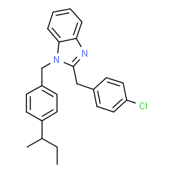 ChemSpider 2D Image | 1-(4-sec-Butylbenzyl)-2-(4-chlorobenzyl)-1H-benzimidazole | C25H25ClN2