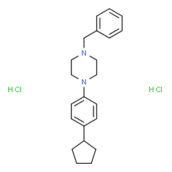 ChemSpider 2D Image | 1-Benzyl-4-(4-cyclopentylphenyl)piperazine dihydrochloride | C22H30Cl2N2