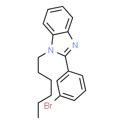 ChemSpider 2D Image | 2-(3-Bromophenyl)-1-hexyl-1H-benzimidazole | C19H21BrN2