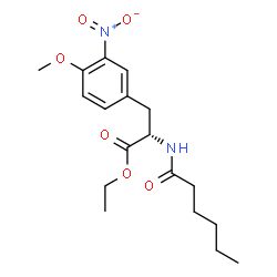 ChemSpider 2D Image | Ethyl N-hexanoyl-O-methyl-3-nitro-L-tyrosinate | C18H26N2O6