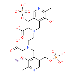 ChemSpider 2D Image | Acetate, 2,2'-[1,2-ethanediylbis[[[2-methyl-3-olato-5-[(phosphonatooxy)methyl]-4-pyridinyl]methyl]imino]]bis-, manganese(2+) salt (1:1) | C22H24MnN4O14P2