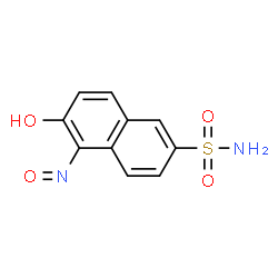 ChemSpider 2D Image | 6-Hydroxy-5-nitroso-2-naphthalenesulfonamide | C10H8N2O4S