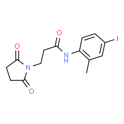 ChemSpider 2D Image | 3-(2,5-Dioxo-1-pyrrolidinyl)-N-(4-iodo-2-methylphenyl)propanamide | C14H15IN2O3