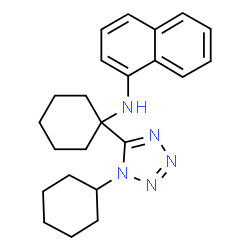 ChemSpider 2D Image | N-[1-(1-Cyclohexyl-1H-tetrazol-5-yl)cyclohexyl]-1-naphthalenamine | C23H29N5