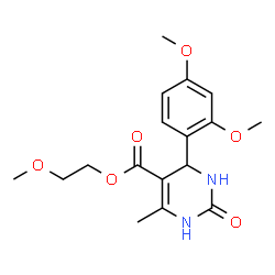 ChemSpider 2D Image | 2-Methoxyethyl 4-(2,4-dimethoxyphenyl)-6-methyl-2-oxo-1,2,3,4-tetrahydro-5-pyrimidinecarboxylate | C17H22N2O6