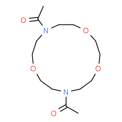 ChemSpider 2D Image | 1-(13-Acetyl-1,4,10-trioxa-7,13-diaza-cyclopentadec-7-yl)-ethanone | C14H26N2O5