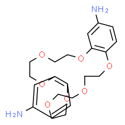 ChemSpider 2D Image | 6,7,9,10,12,13,20,21,23,24-Decahydrodibenzo[b,k][1,4,7,10,13,16,19]heptaoxacyclohenicosine-2,17-diamine | C22H30N2O7