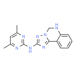 ChemSpider 2D Image | N-(4,6-Dimethyl-2-pyrimidinyl)-5,6-dihydro[1,2,4]triazolo[1,5-c]quinazolin-2-amine | C15H15N7