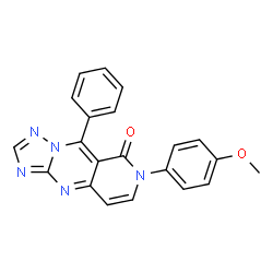 ChemSpider 2D Image | 7-(4-Methoxyphenyl)-9-phenylpyrido[4,3-d][1,2,4]triazolo[1,5-a]pyrimidin-8(7H)-one | C21H15N5O2