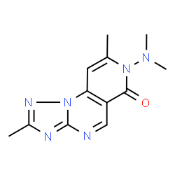 ChemSpider 2D Image | 7-(Dimethylamino)-2,8-dimethylpyrido[3,4-e][1,2,4]triazolo[1,5-a]pyrimidin-6(7H)-one | C12H14N6O