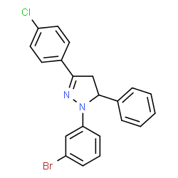 ChemSpider 2D Image | 1-(3-Bromophenyl)-3-(4-chlorophenyl)-5-phenyl-4,5-dihydro-1H-pyrazole | C21H16BrClN2