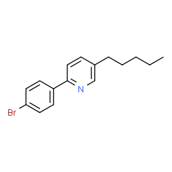 ChemSpider 2D Image | 2-(4-Bromophenyl)-5-pentylpyridine | C16H18BrN