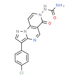 ChemSpider 2D Image | 1-[3-(4-Chlorophenyl)-6-oxopyrazolo[1,5-a]pyrido[3,4-e]pyrimidin-7(6H)-yl]urea | C16H11ClN6O2