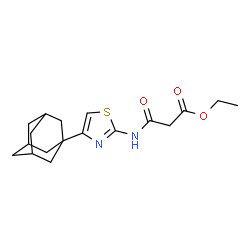 ChemSpider 2D Image | Ethyl 3-{[4-(adamantan-1-yl)-1,3-thiazol-2-yl]amino}-3-oxopropanoate | C18H24N2O3S
