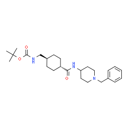 ChemSpider 2D Image | 2-Methyl-2-propanyl ({trans-4-[(1-benzyl-4-piperidinyl)carbamoyl]cyclohexyl}methyl)carbamate | C25H39N3O3