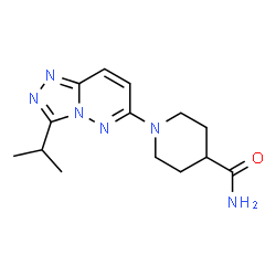 ChemSpider 2D Image | 1-(3-Isopropyl[1,2,4]triazolo[4,3-b]pyridazin-6-yl)-4-piperidinecarboxamide | C14H20N6O