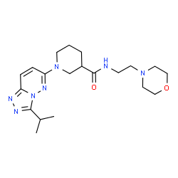 ChemSpider 2D Image | 1-(3-Isopropyl[1,2,4]triazolo[4,3-b]pyridazin-6-yl)-N-[2-(4-morpholinyl)ethyl]-3-piperidinecarboxamide | C20H31N7O2
