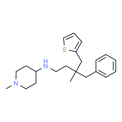 ChemSpider 2D Image | N-[3-Benzyl-3-methyl-4-(2-thienyl)butyl]-1-methyl-4-piperidinamine | C22H32N2S