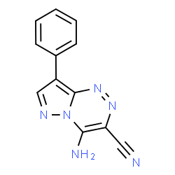 ChemSpider 2D Image | 4-Amino-8-phenylpyrazolo[5,1-c][1,2,4]triazine-3-carbonitrile | C12H8N6