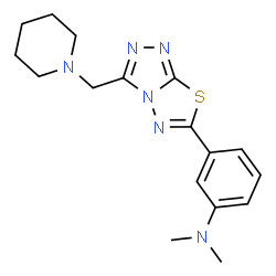 ChemSpider 2D Image | N,N-Dimethyl-3-[3-(1-piperidinylmethyl)[1,2,4]triazolo[3,4-b][1,3,4]thiadiazol-6-yl]aniline | C17H22N6S