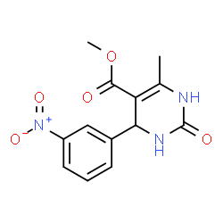ChemSpider 2D Image | Methyl 6-methyl-4-(3-nitrophenyl)-2-oxo-1,2,3,4-tetrahydro-5-pyrimidinecarboxylate | C13H13N3O5