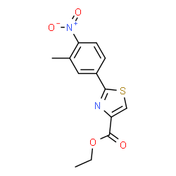 ChemSpider 2D Image | Ethyl 2-(3-methyl-4-nitrophenyl)-4-thiazolecarboxylate | C13H12N2O4S