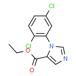 ChemSpider 2D Image | 1-(2,5-Dichlorophenyl)-1H-imidazole-5-carboxylic acid ethyl ester | C12H10Cl2N2O2