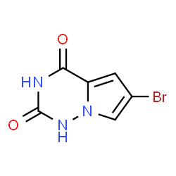 ChemSpider 2D Image | 6-bromopyrrolo[2,1-f][1,2,4]triazine-2,4-diol | C6H4BrN3O2