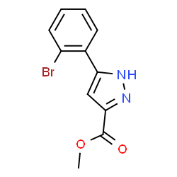 ChemSpider 2D Image | Methyl 5-(2-bromophenyl)-1H-pyrazole-3-carboxylate | C11H9BrN2O2