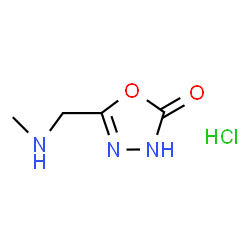 ChemSpider 2D Image | 5-[(Methylamino)methyl]-1,3,4-oxadiazol-2(3H)-one hydrochloride (1:1) | C4H8ClN3O2