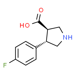 ChemSpider 2D Image | (3R,4S)-4-(4-Fluorophenyl)-3-pyrrolidinecarboxylic acid | C11H12FNO2