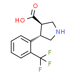 ChemSpider 2D Image | (3R,4S)-4-[2-(Trifluoromethyl)phenyl]-3-pyrrolidinecarboxylic acid | C12H12F3NO2